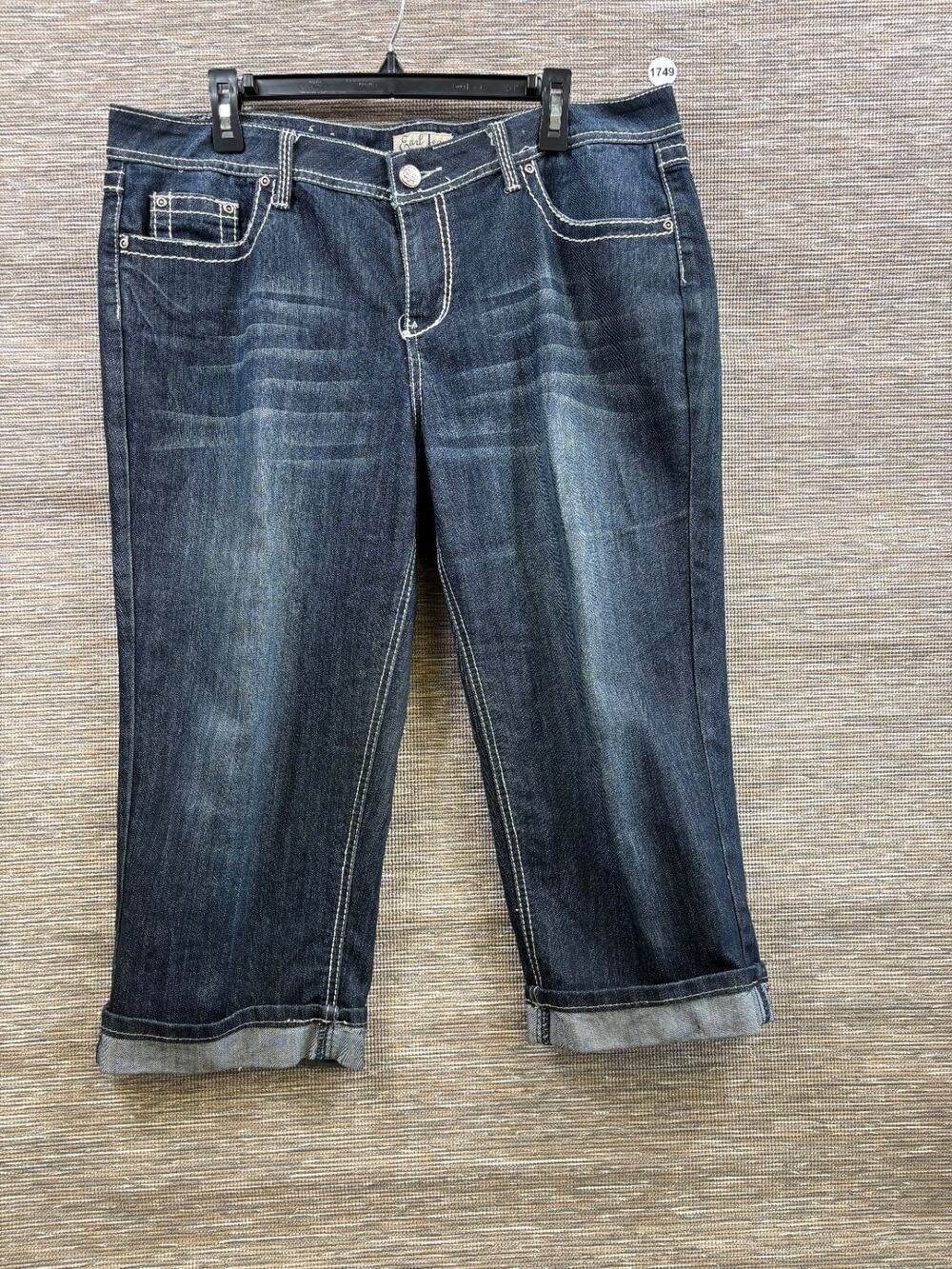 Earl Jeans Cuffed Capri Jeans Womens Size 16 Blue Western Cowgirl High Rise